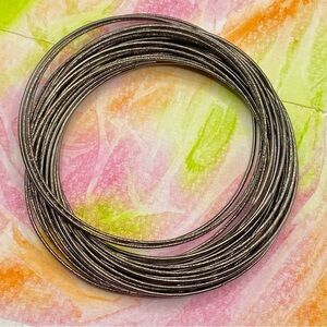Infinity Bangle Set Gunmetal Textured Thin Bangles Set of 30
